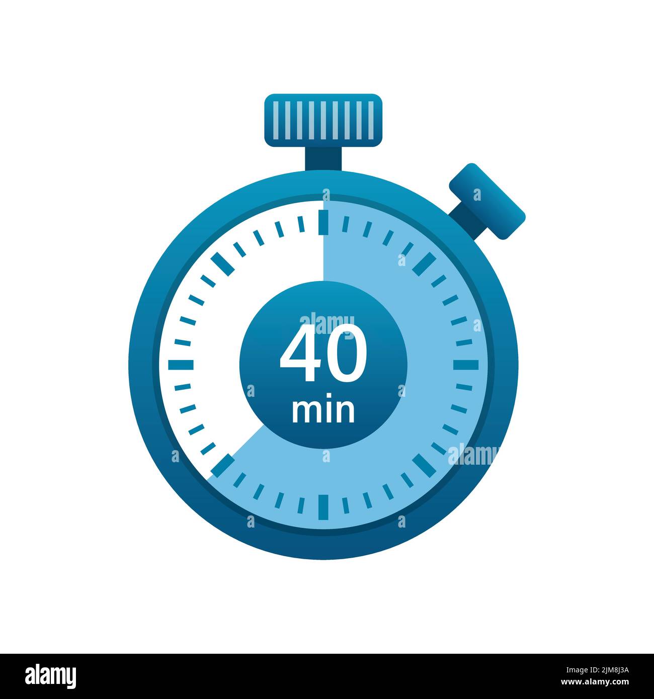 Stopwatch 40 Minutes Icon Illustration In Flat Style Timer Vector