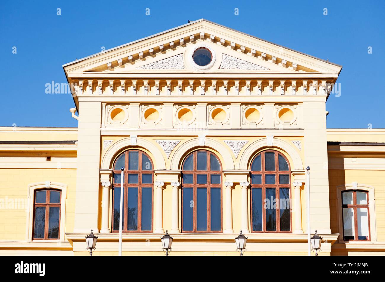 Vaasa, Finland - June 21, 2022: large beautiful stone house in the central parts of the city Stock Photo