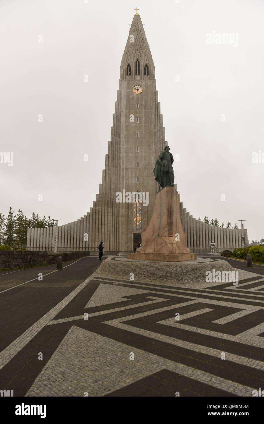 Reykjavik, Iceland - 9 July 2022: the cathedral of Reykjavik on Iceland Stock Photo
