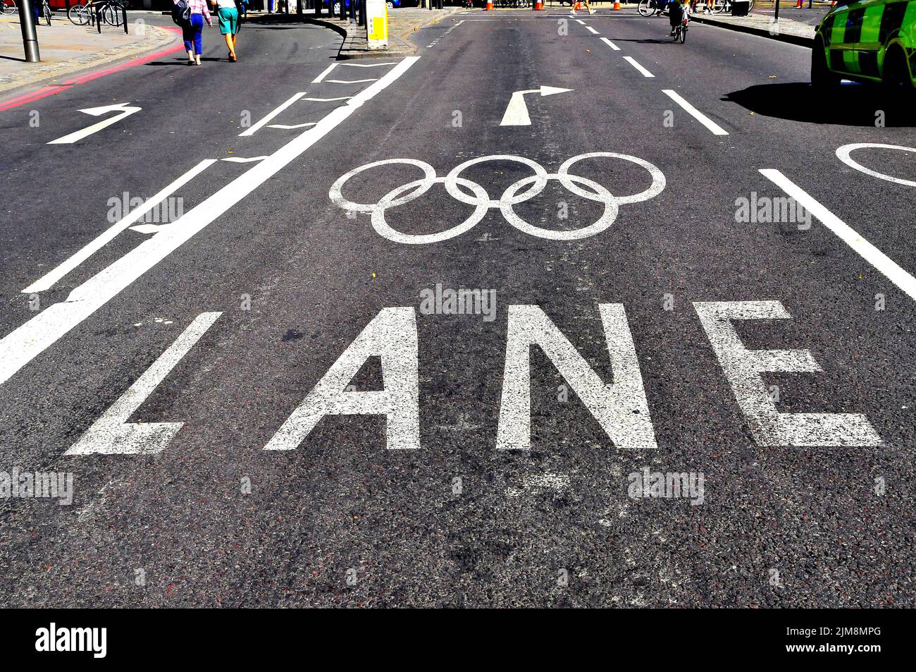 London Olympic traffic lanes Stock Photo Alamy