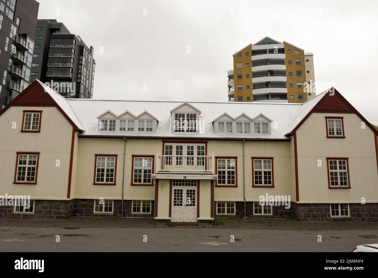 Traditional and modern buildings at Reykjavik in Iceland Stock Photo