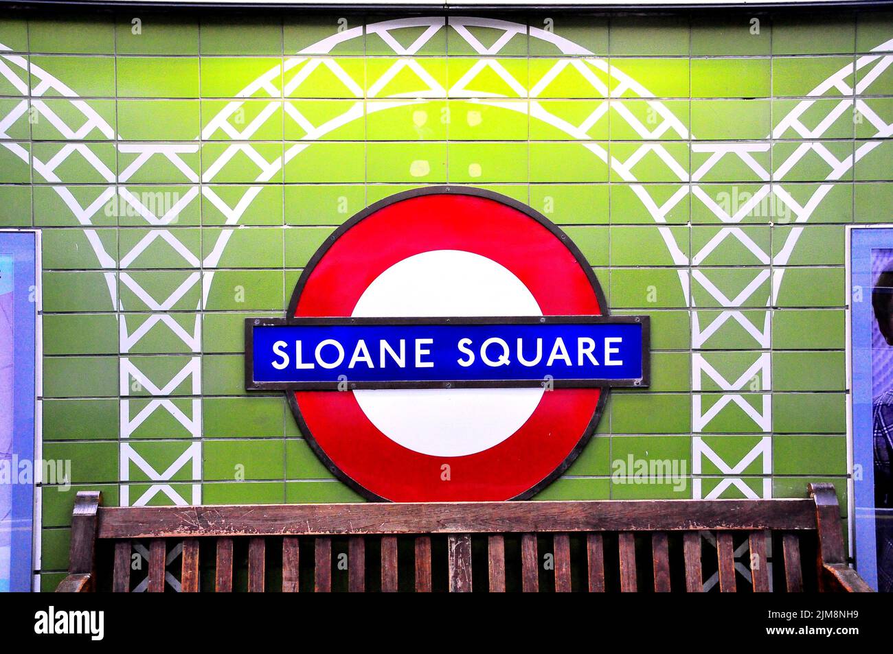Sloane Square station sign Stock Photo