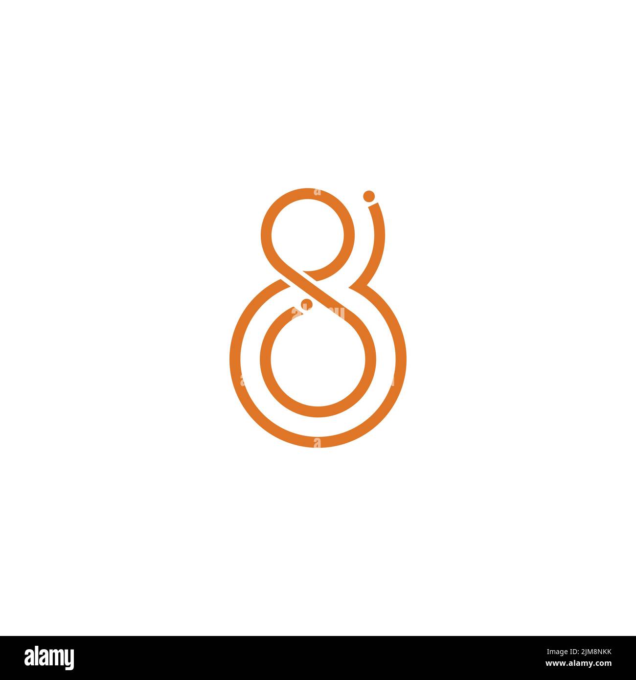 letter sd line circle loop line logo vector Stock Vector