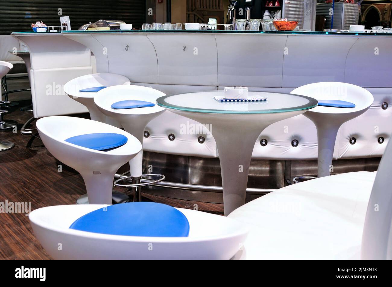 Modern White Cafe Stock Photo - Alamy