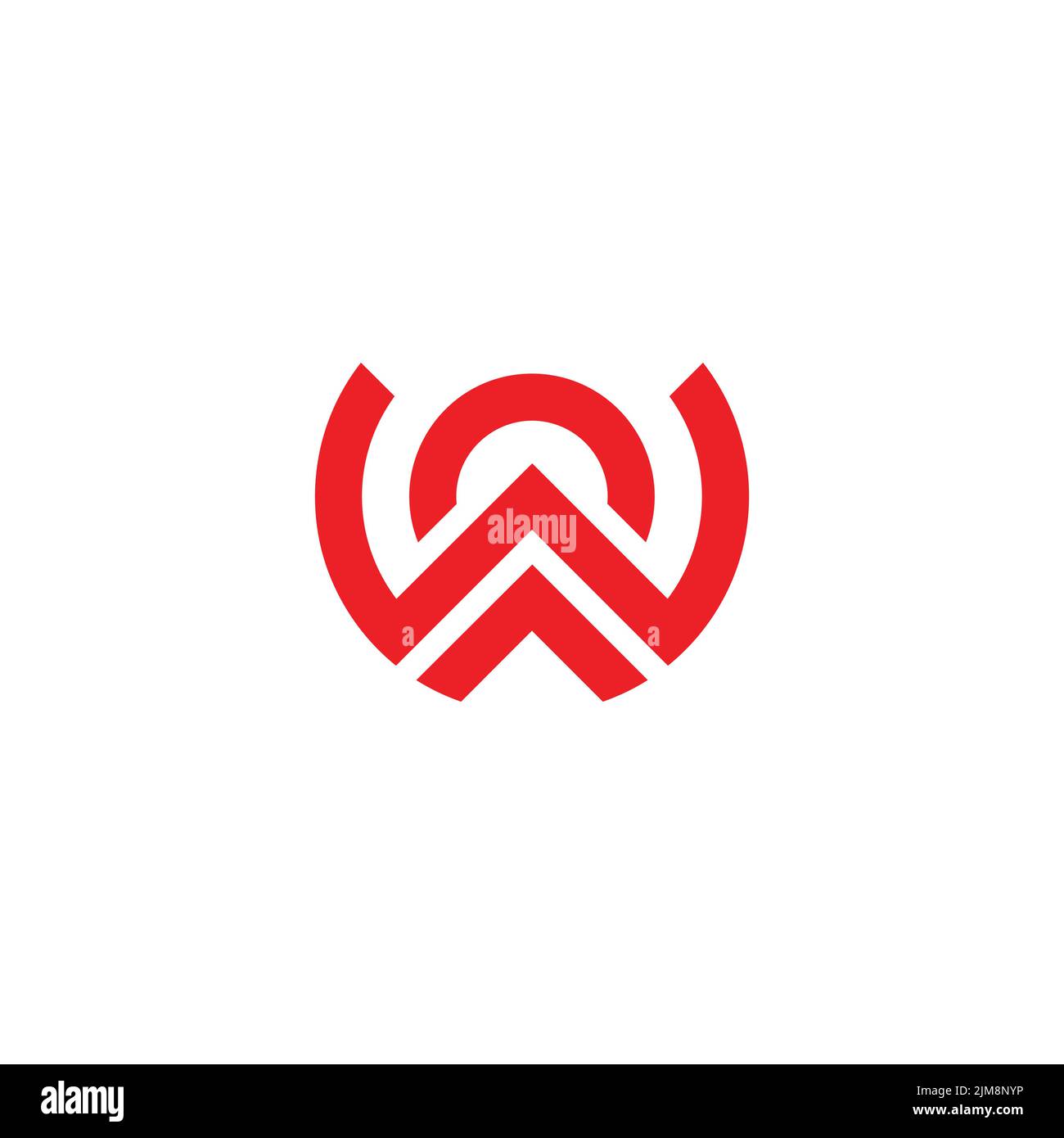 letter w arrow up simple geometric line round logo vector Stock Vector ...