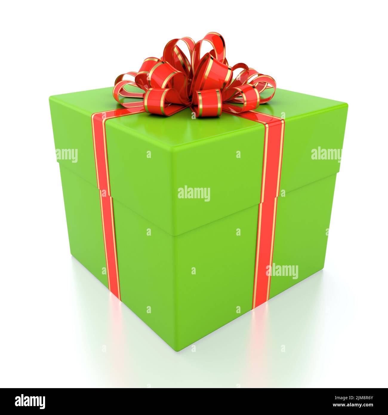 Green gift box Stock Photo Alamy