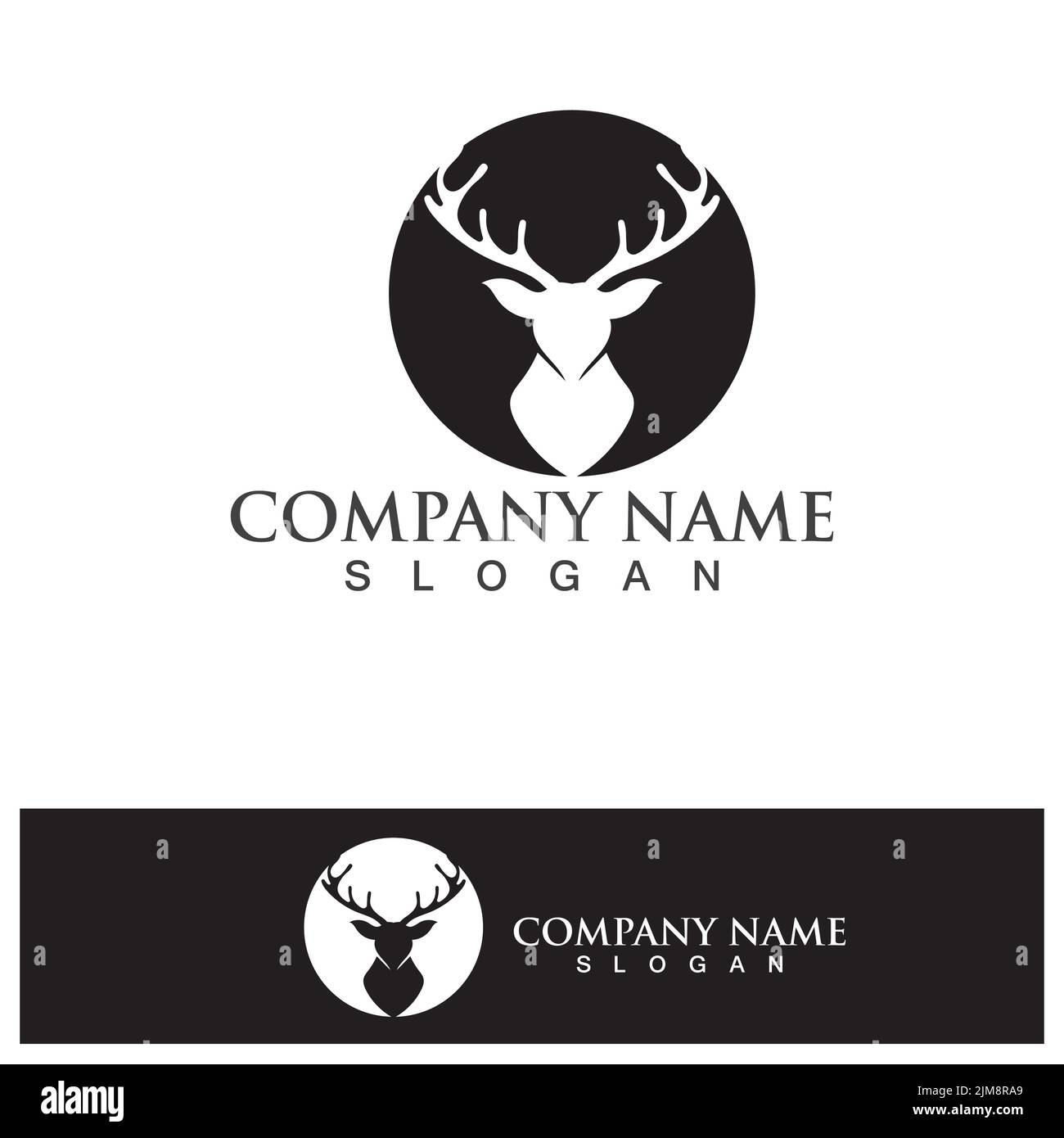 Deer head Logo Template vector icon illustration design Stock Vector ...