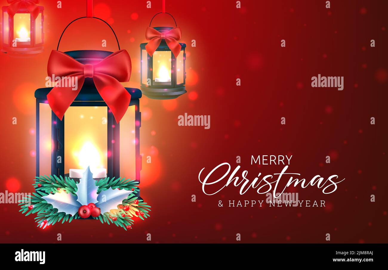Christmas greeting card vector design. Merry christmas text with 3d ...