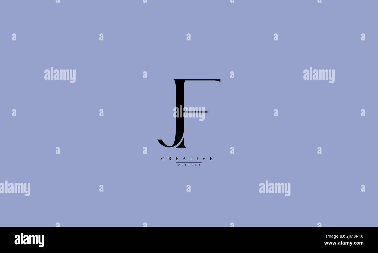 Alphabet letters Initials Monogram logo JF FJ J F Stock Vector