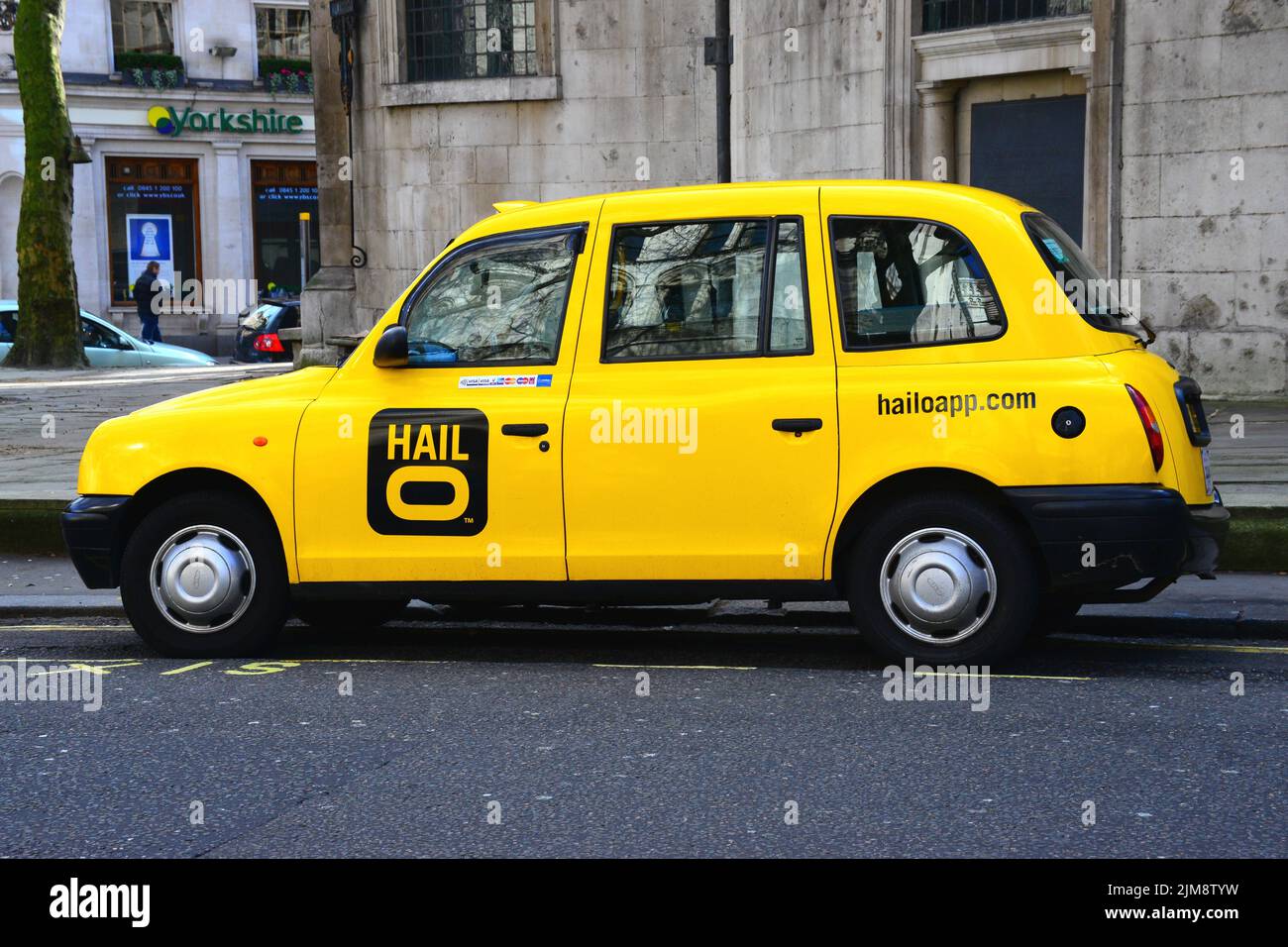 London yellow taxi cab Stock Photo