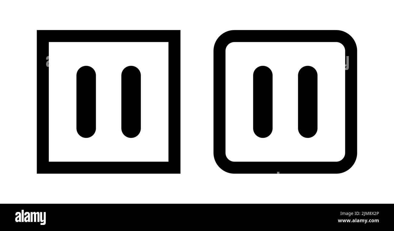 Set of Stop and pause icon, interface media button, internet player ...