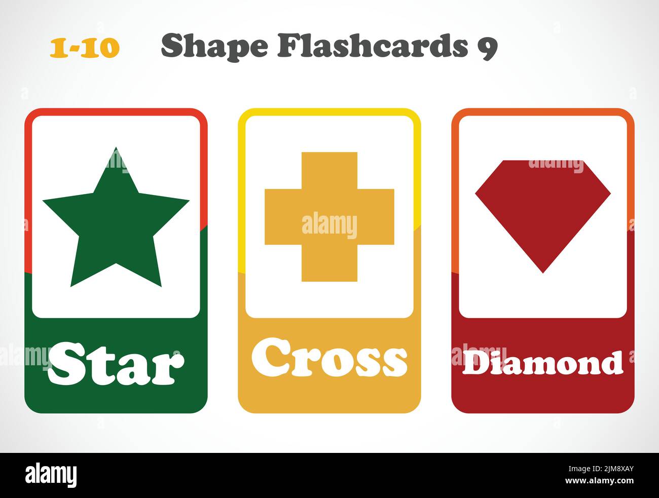Geometric shapes flashcards for kids. Educational material for children ...
