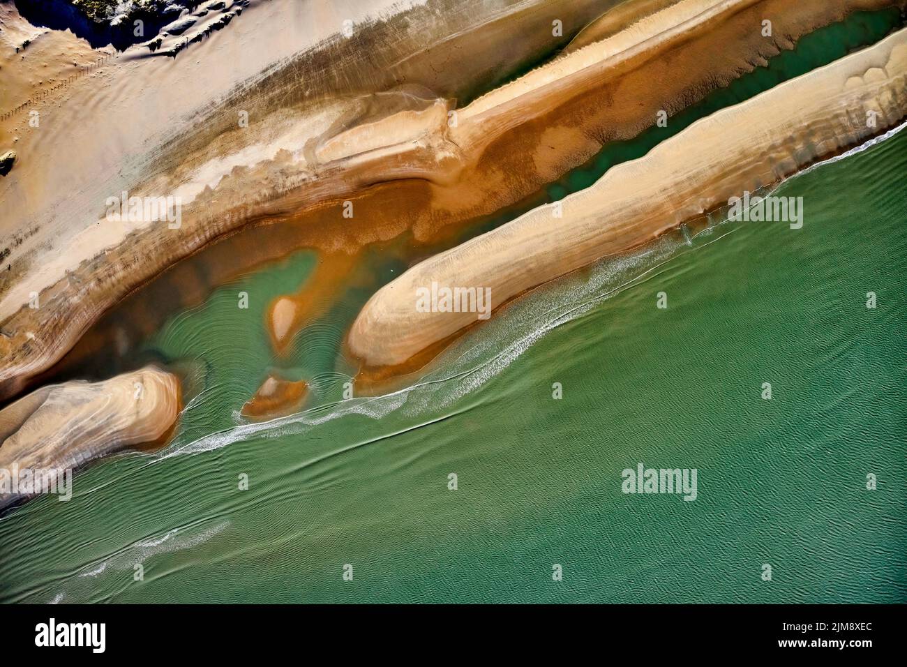 sandy shore high above shot in the Netherlands. Stock Photo
