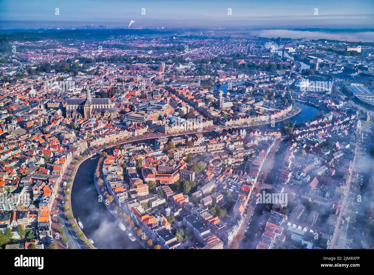 Netherlands, Haarlem - 20-06-2021: view from high above on the city of Haarlem Stock Photo