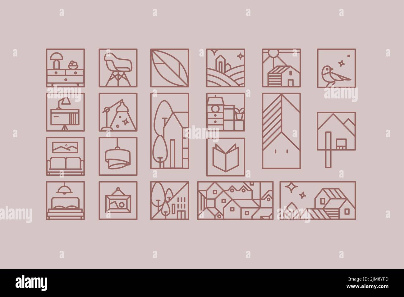 Vintage modern interior Stock Vector Images - Alamy