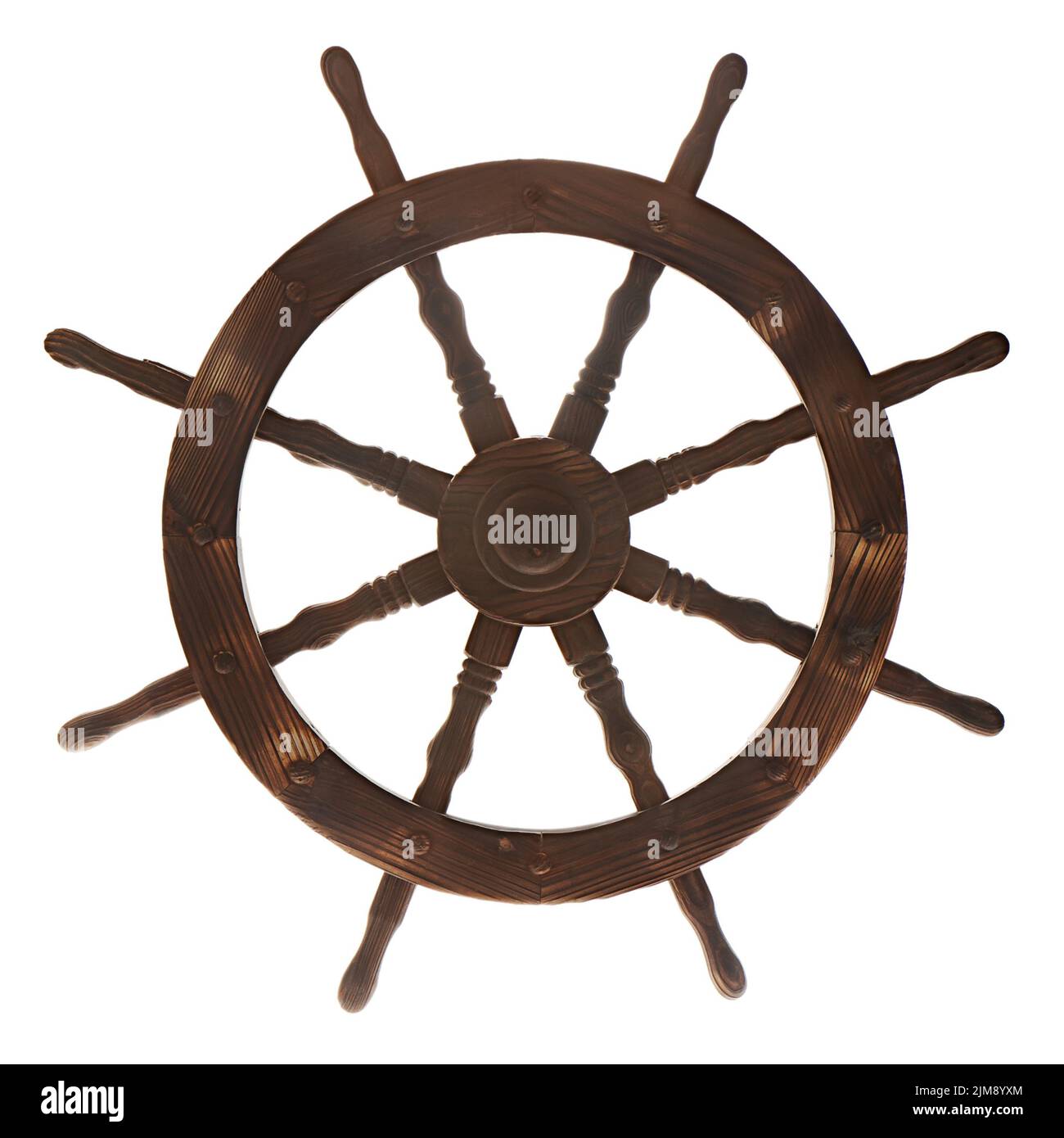 Boat steering wheel isolated on white background Stock Photo - Alamy