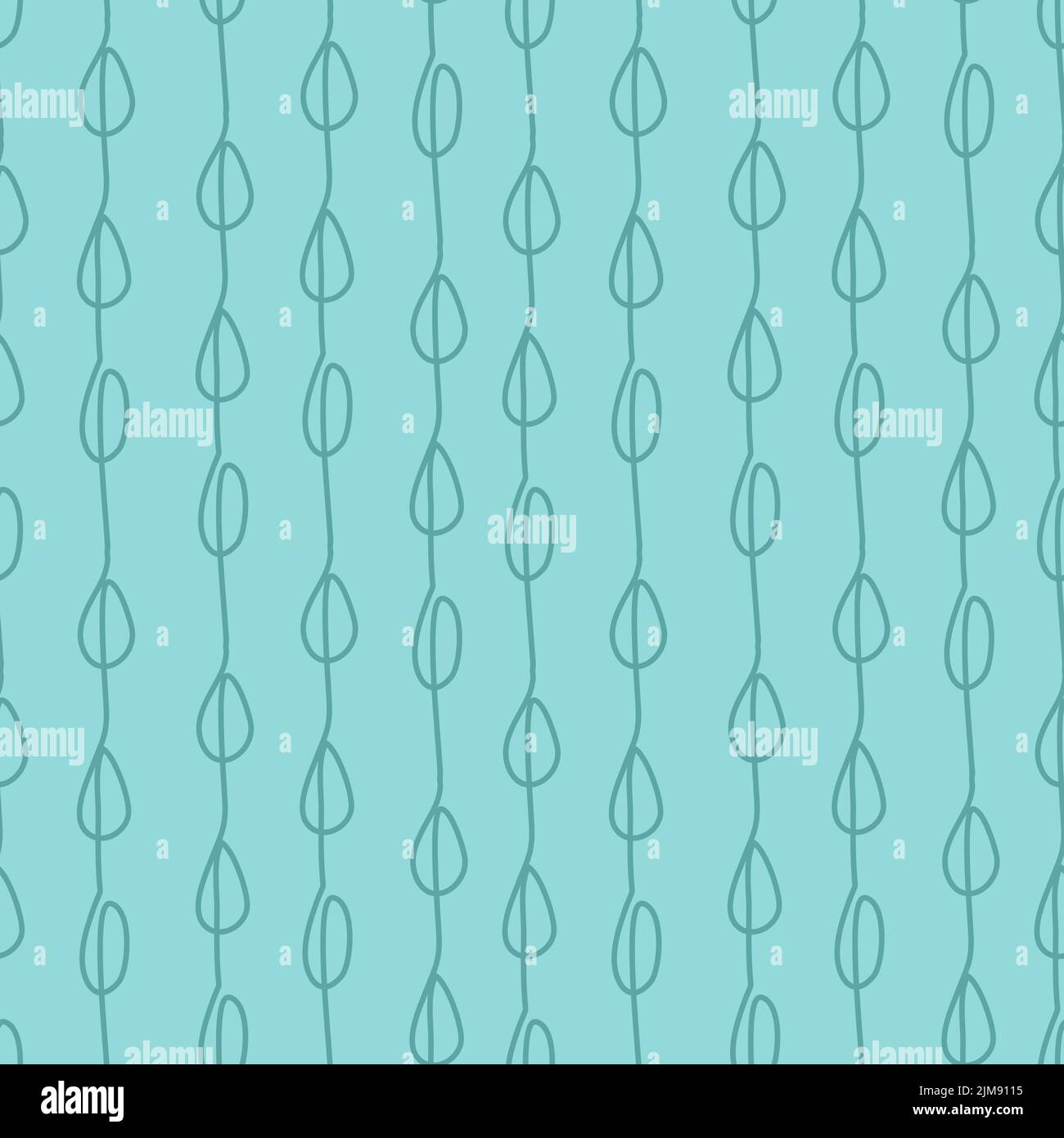 hand drawn raindrop on a string seamless pattern for design Stock ...
