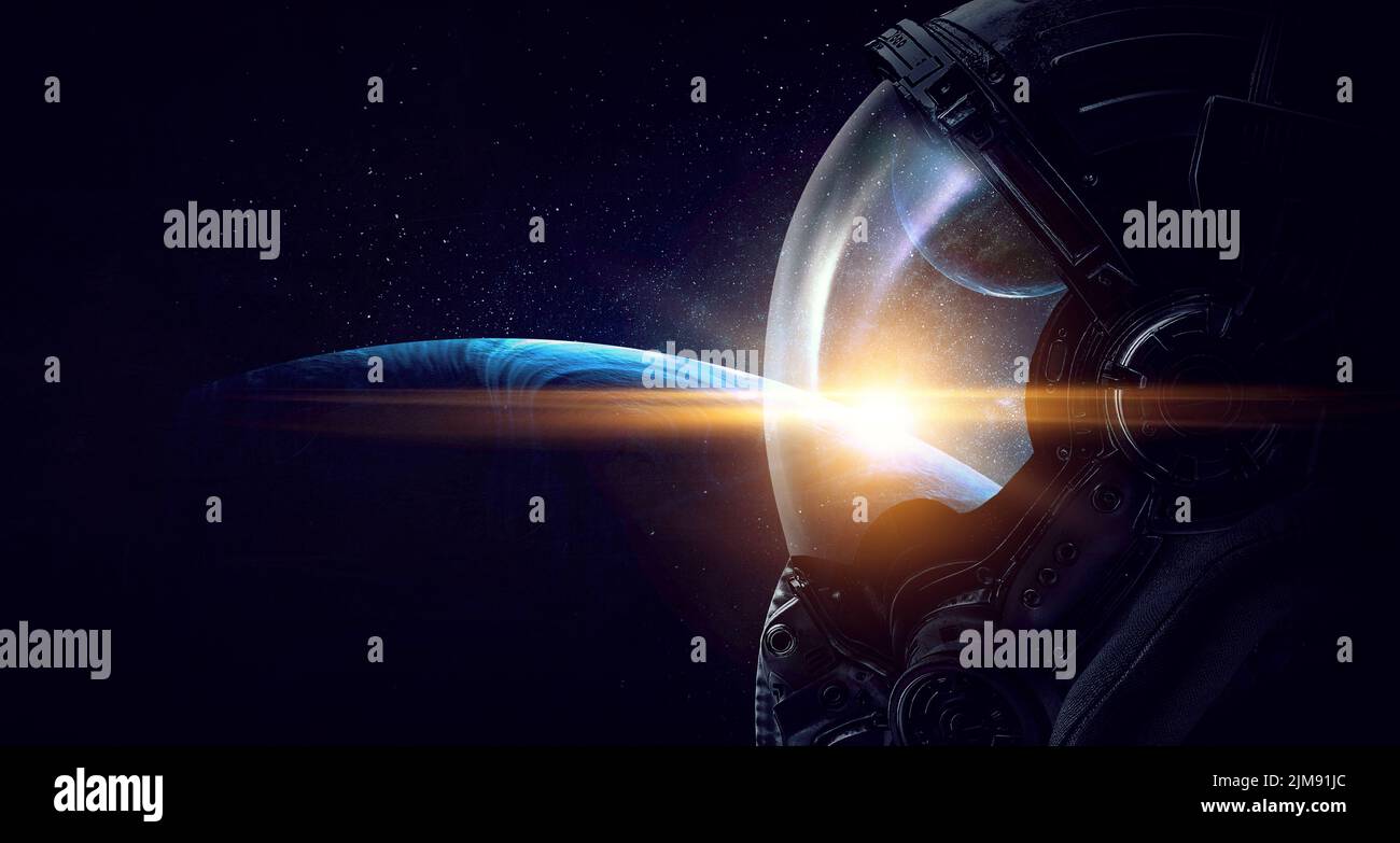 Astronaut and space exploration theme Stock Photo - Alamy
