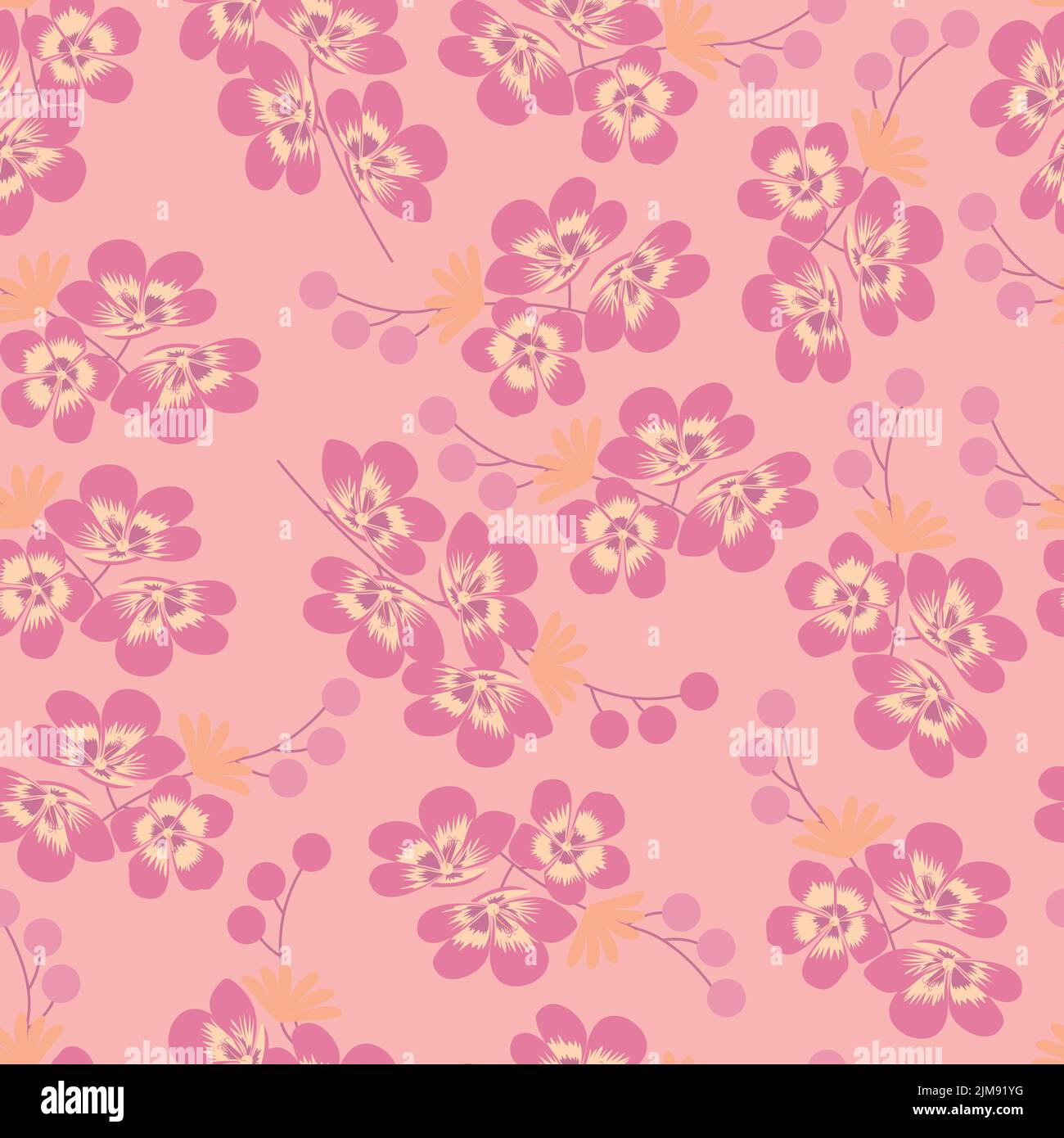Elegant trendy vector floral seamless pattern design of beautiful ...