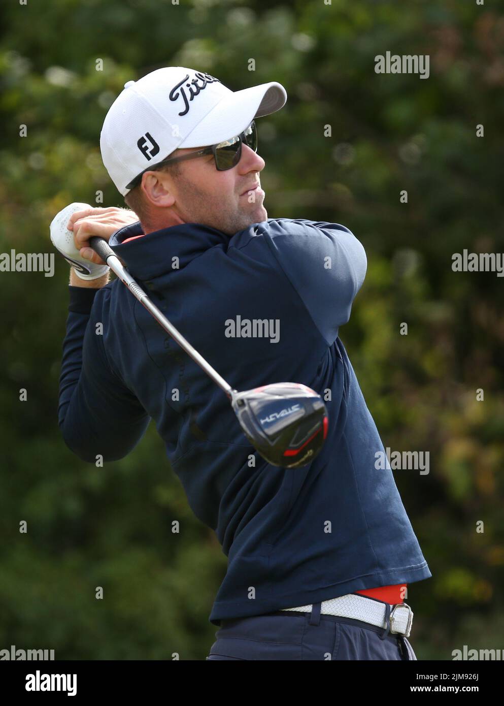 England’s Richard Mansell during day two of the Cazoo Wales Open at the Celtic Manor Resort in Newport, Wales. Picture date: Friday August 5, 2022. Stock Photo