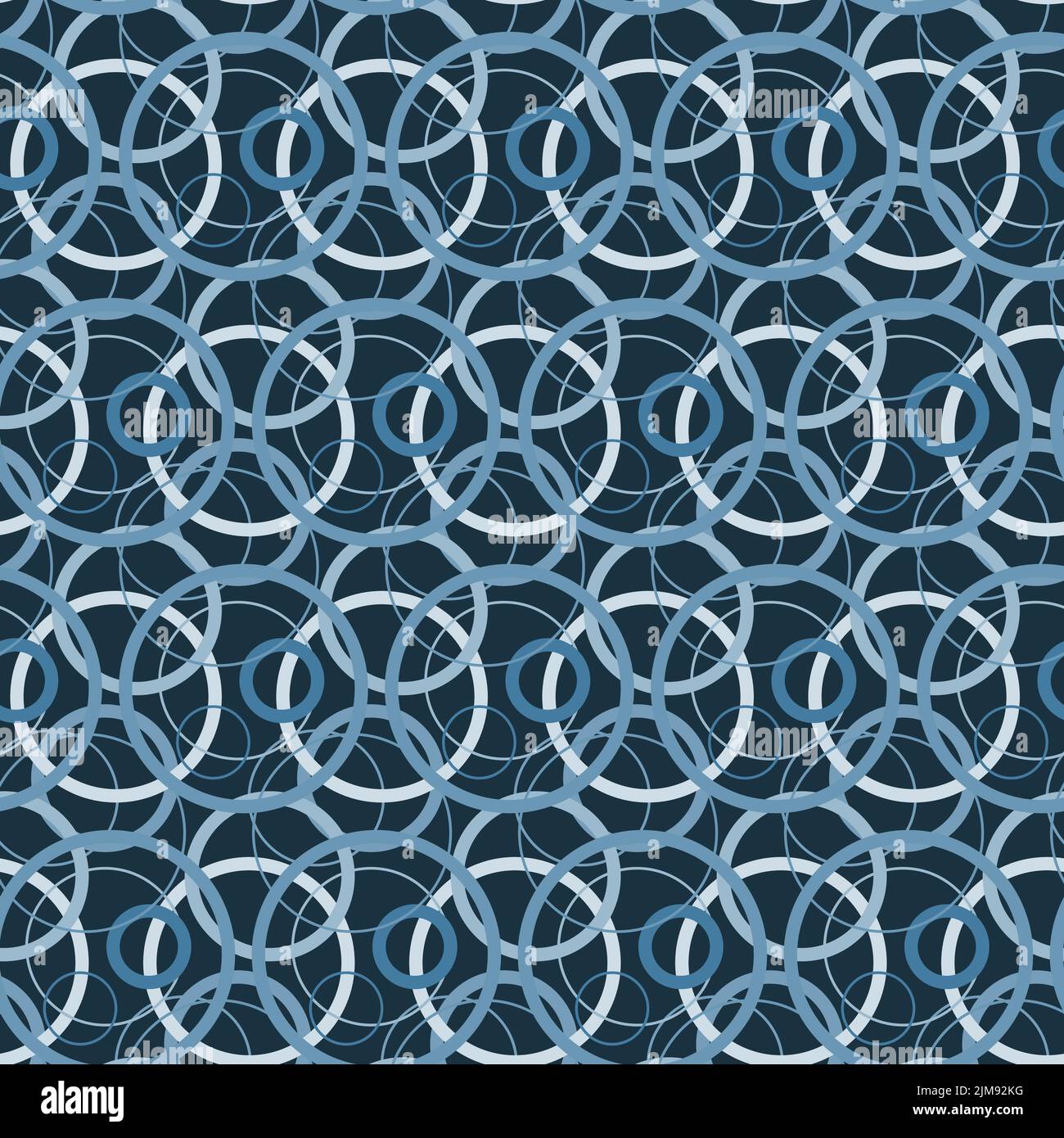 Circle sphere seamless pattern blue gray monochrome geometric background Stock Vector