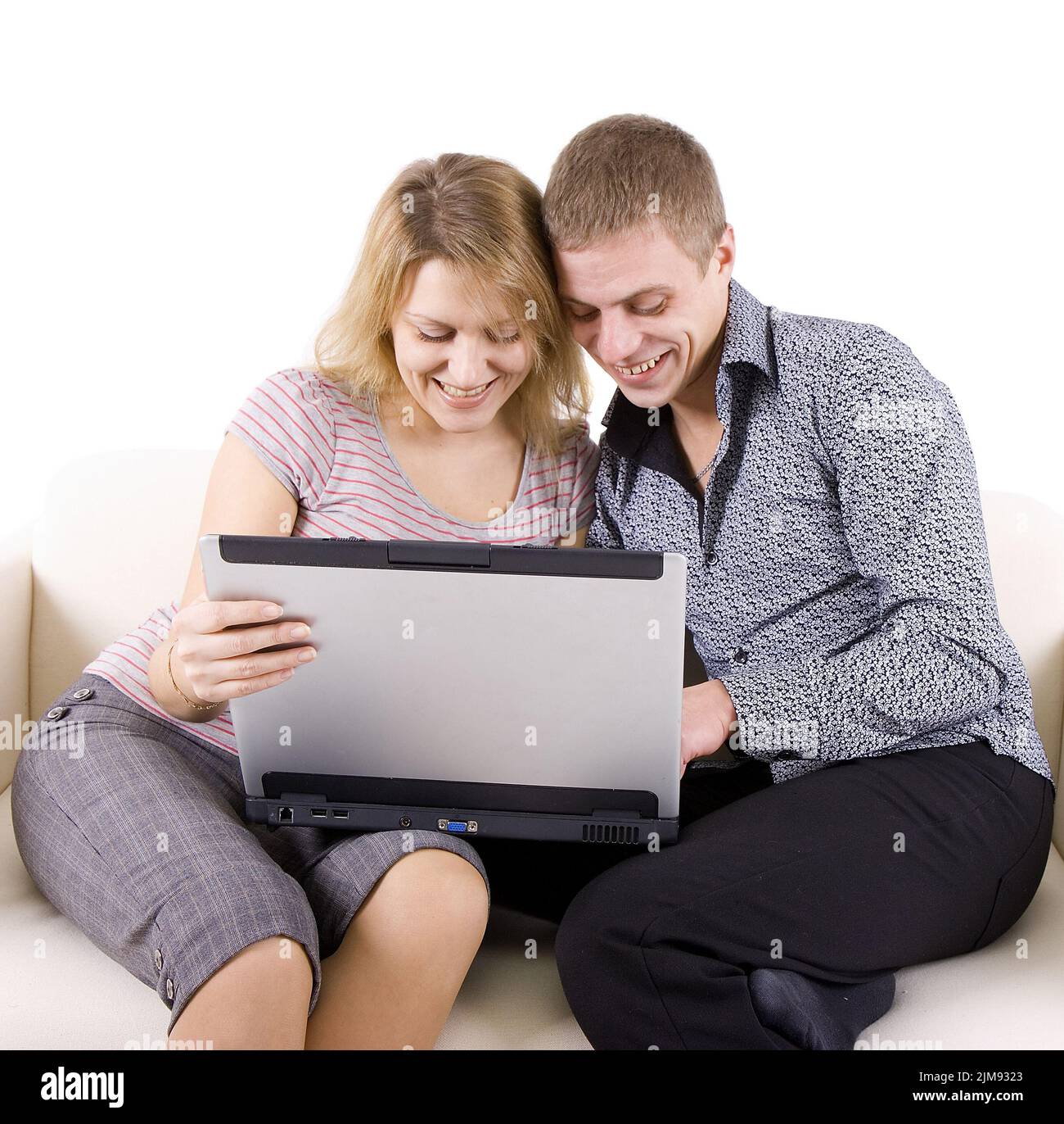 Two young men with the laptop Stock Photo