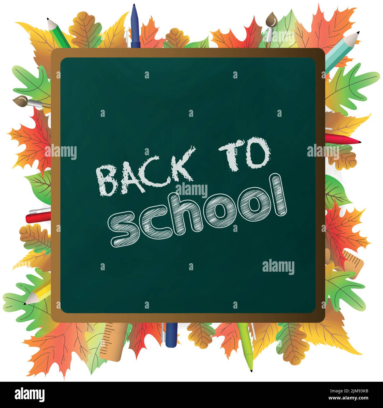 School board with the inscription back to school - Vector illustration ...