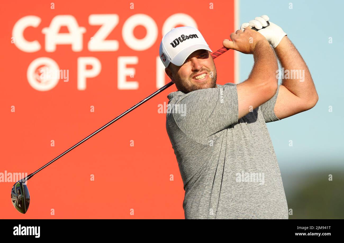 England’s Jack Senior during day two of the Cazoo Wales Open at the Celtic Manor Resort in Newport, Wales. Picture date: Friday August 5, 2022. Stock Photo