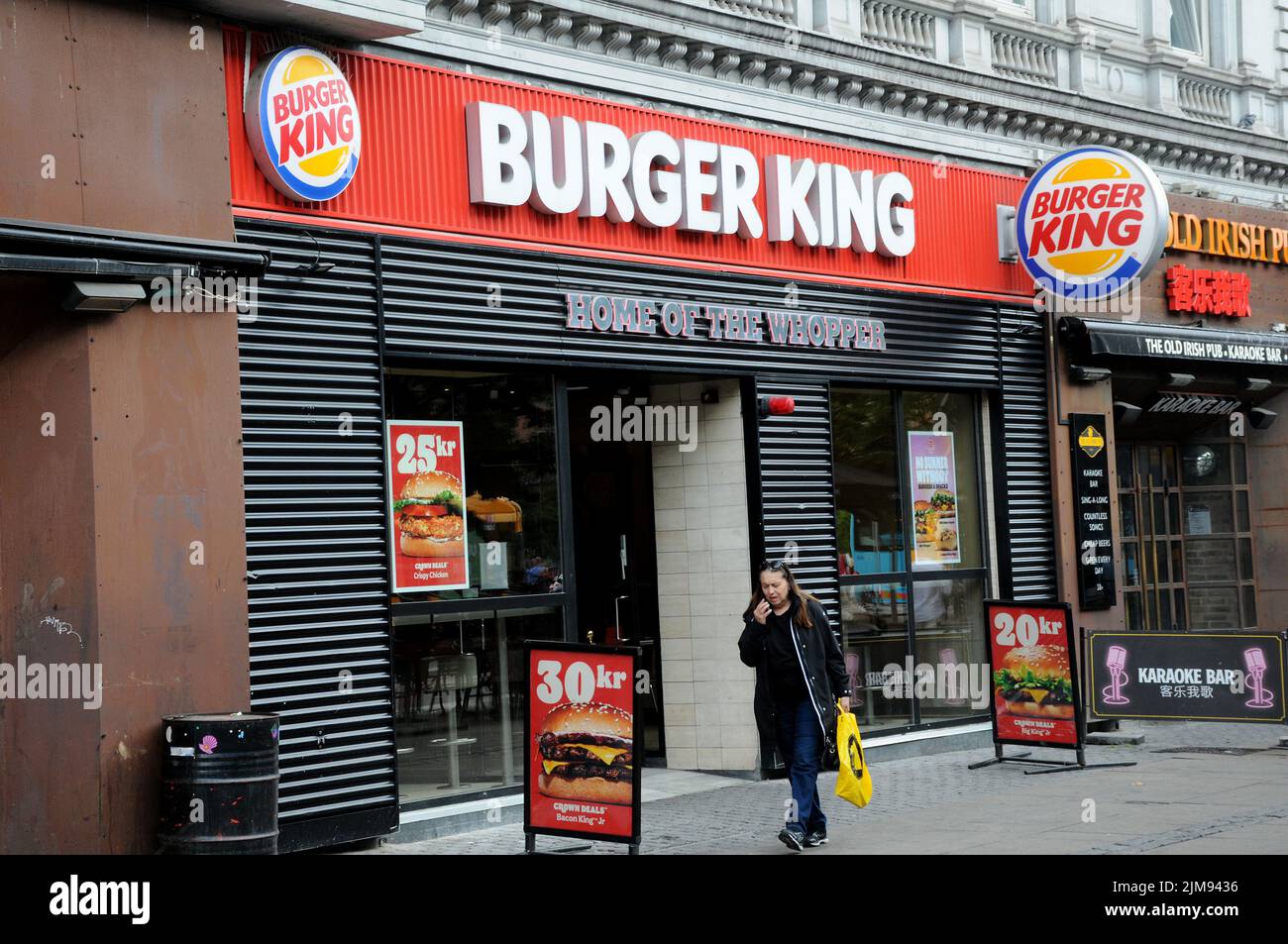 Copenhagen /Denmark/05 August 2022/American fast food chain Burger king restaurant in danish capital.  (Photo..Francis Joseph Dean/Dean Pictures. Stock Photo