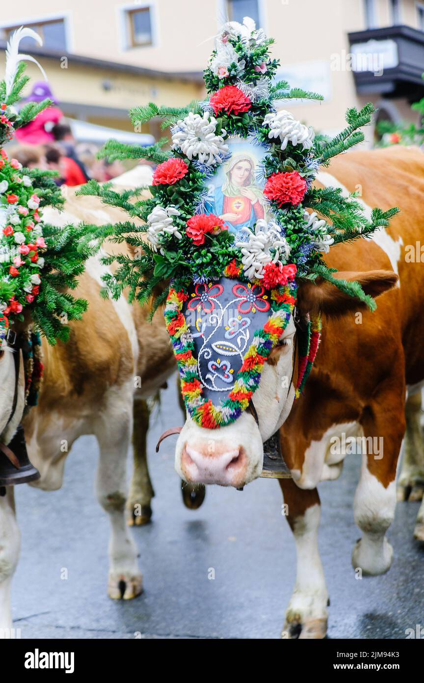 Traditional cow bells in a village festival in Trento, Italy Stock Photo -  Alamy