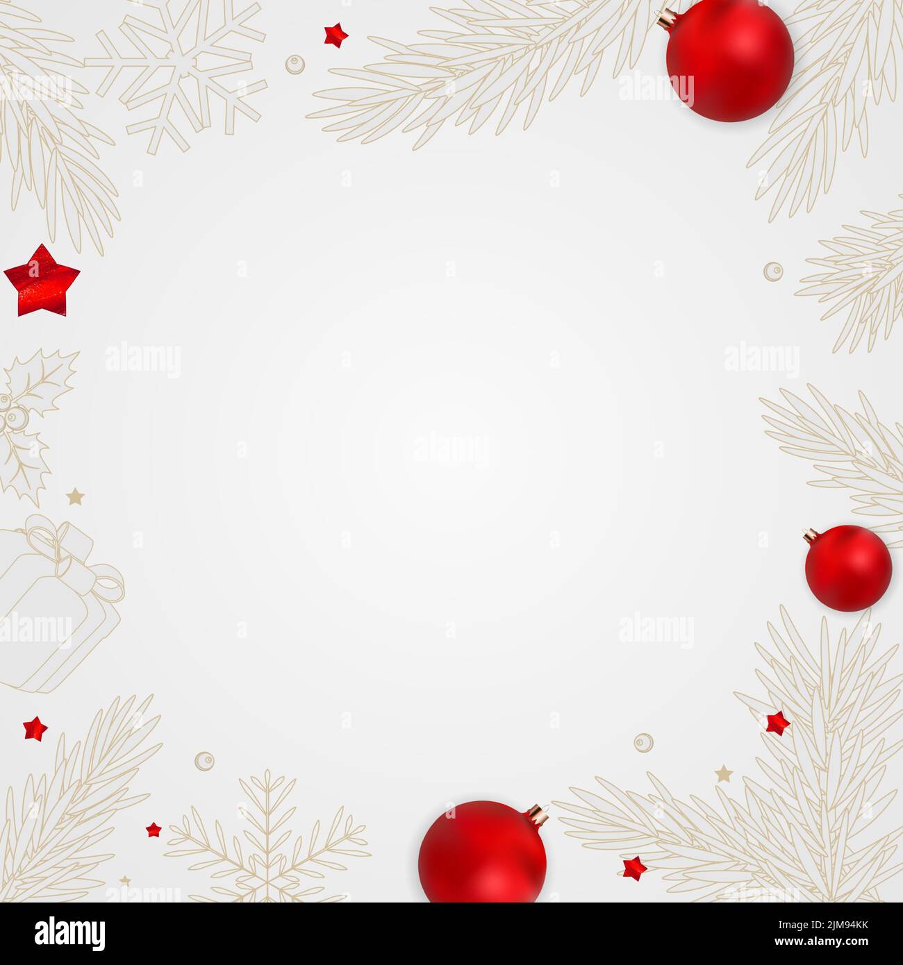 Merry Christmas and Happy New Year Greeting Card. Stock Vector