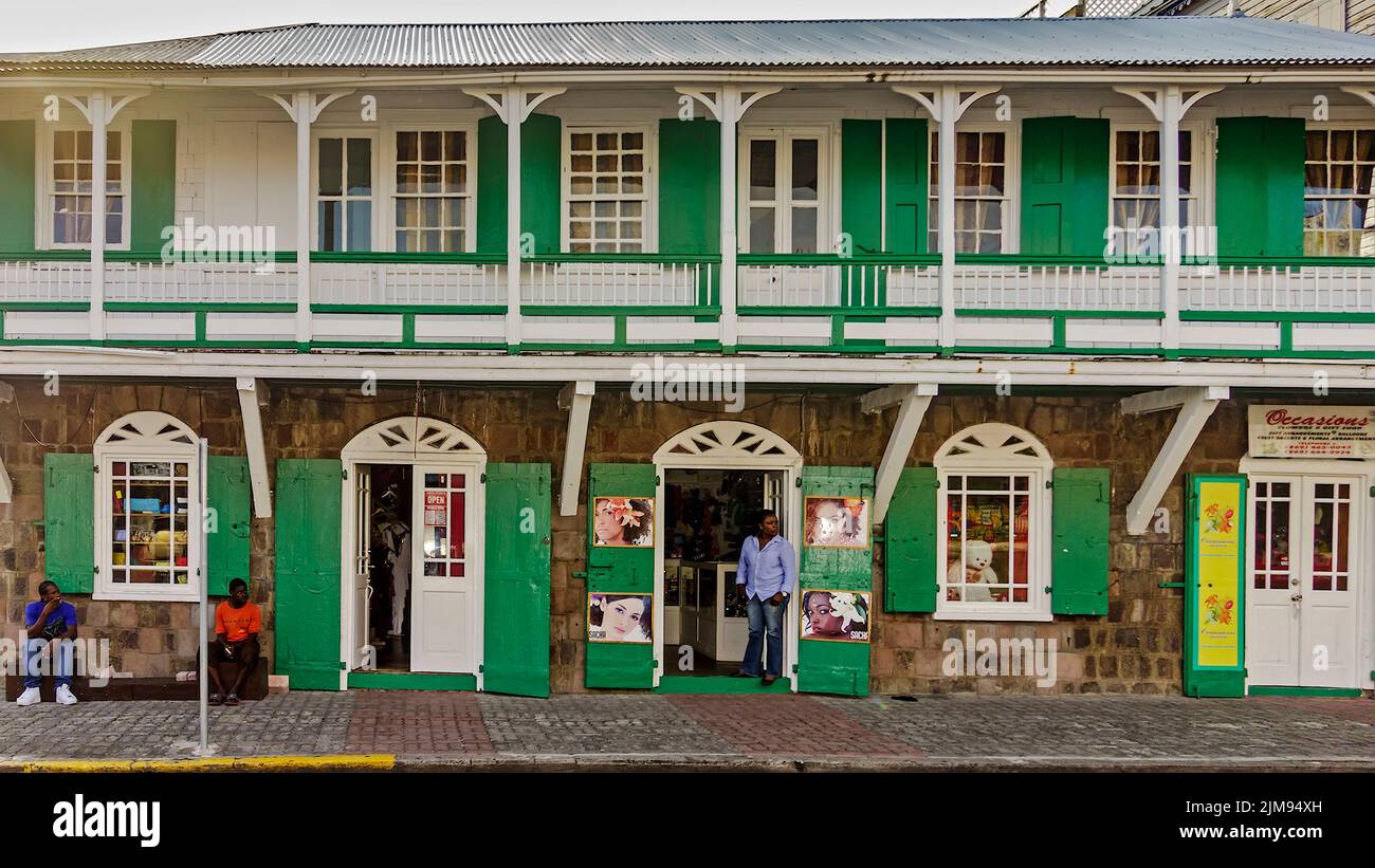 Street In Central  Basseterre St. Kitts West Indie Stock Photo