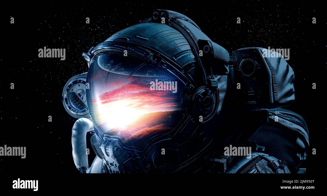 Astronaut and space exploration theme Stock Photo - Alamy