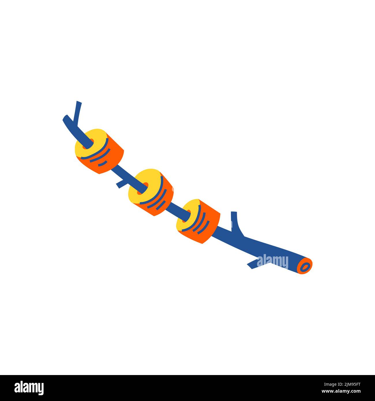Marshmallows on a stick. Stock Vector