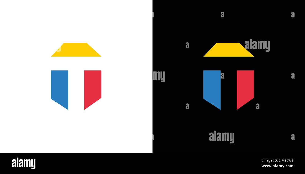 Bold and colorful initial letter T logo design Stock Vector