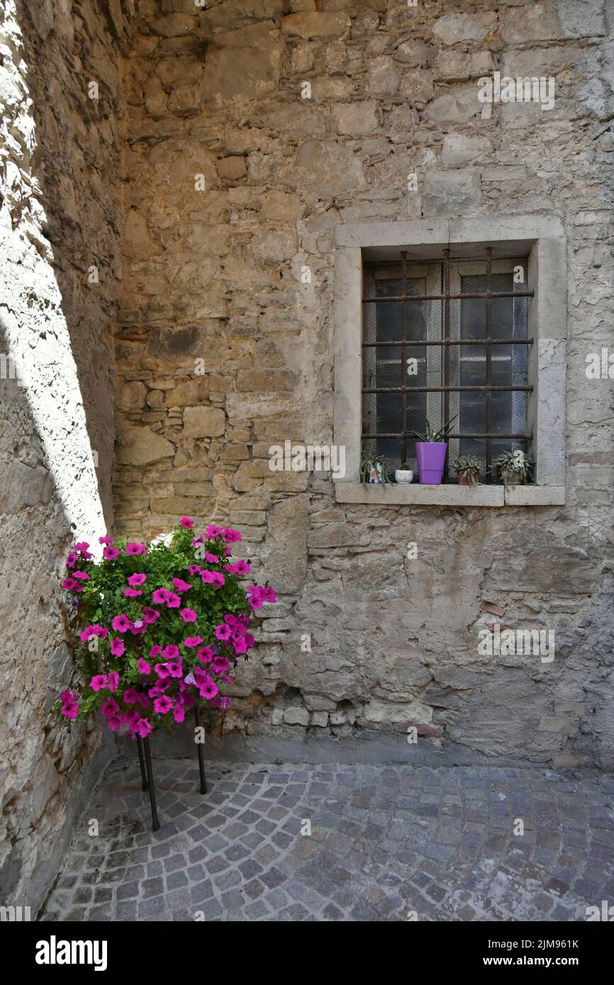 A corner in an alley of Greci, a village in the Campania region, Italy. Stock Photo