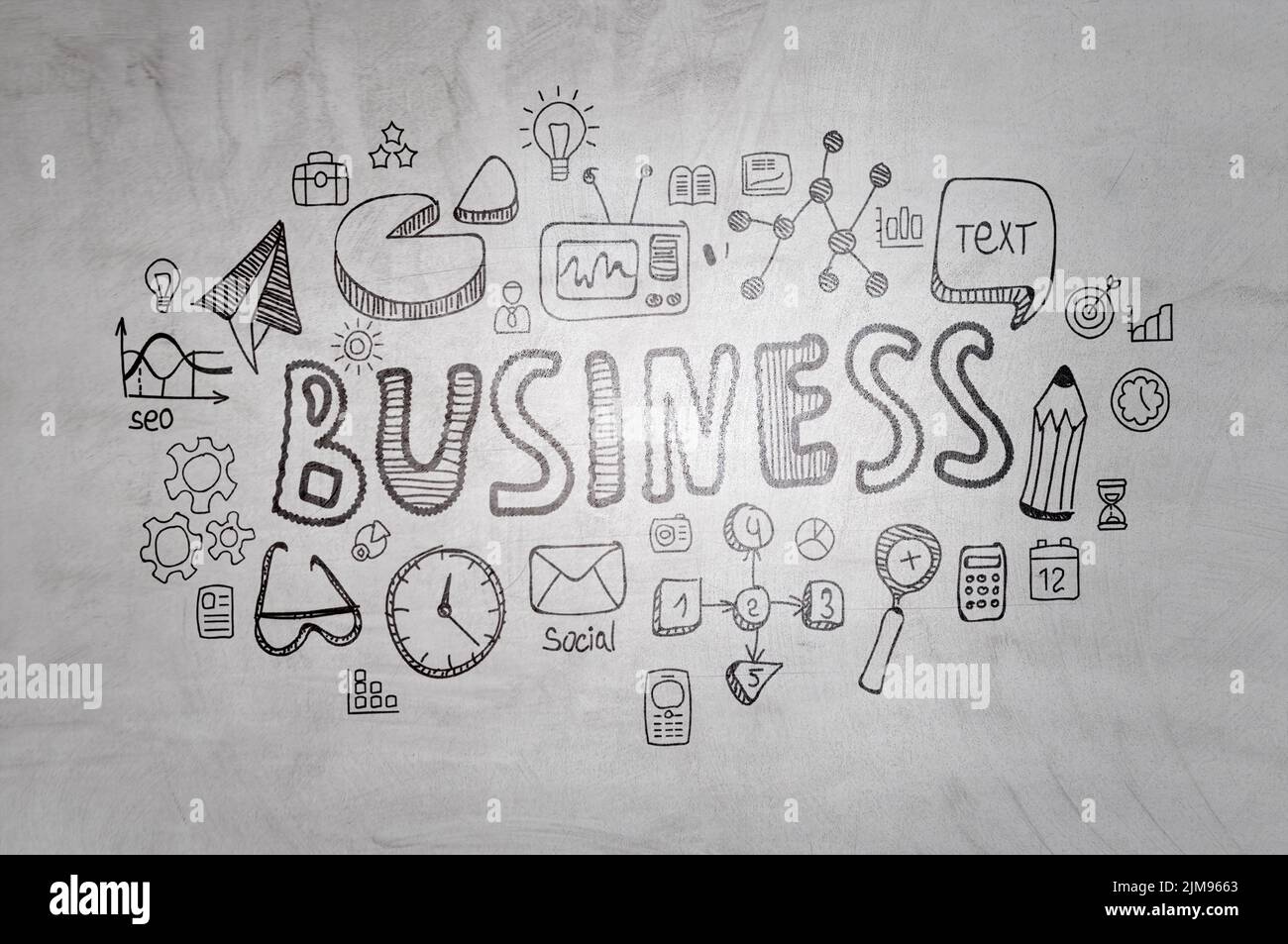 Hand drawn business concept . Mixed media Stock Photo Alamy