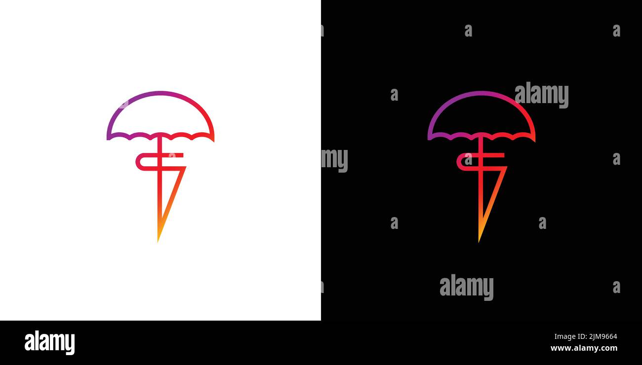 Modern and attractive letter S initials umbrella logo design Stock Vector