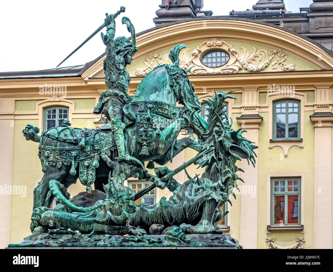 St. and Dragon Statue Stockholm Sweden Stock Photo Alamy