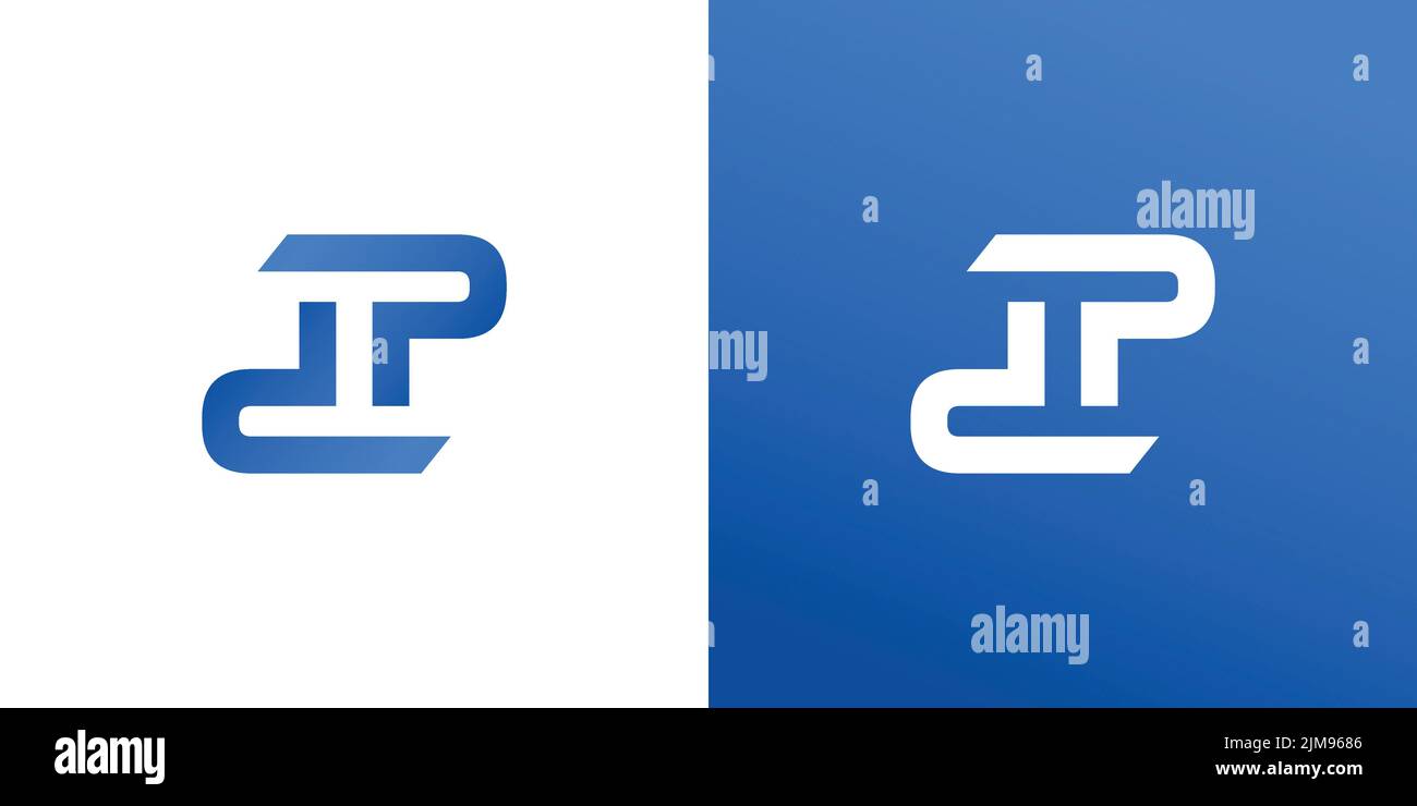 Modern and professional dp letter initials logo design Stock Vector