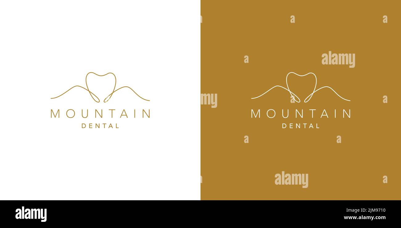 Unique and professional mountain dentist logo design Stock Vector