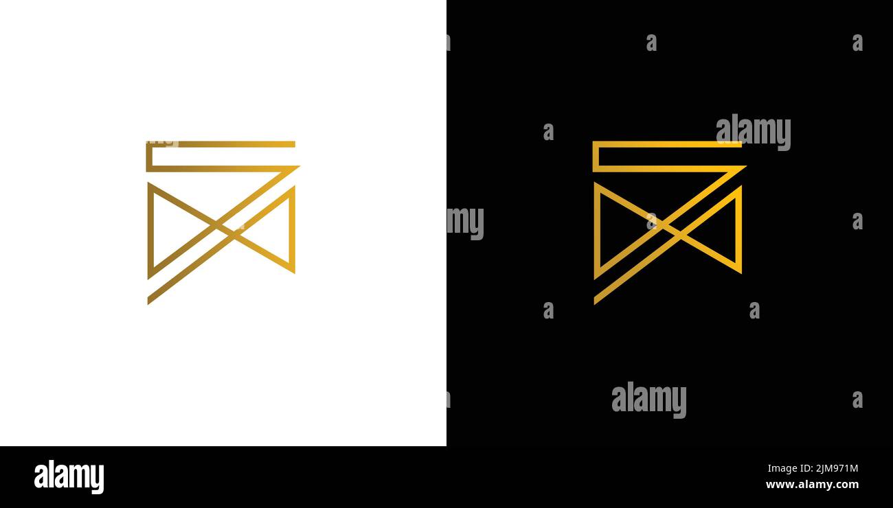 Modern and sophisticated SM initials logo design Stock Vector