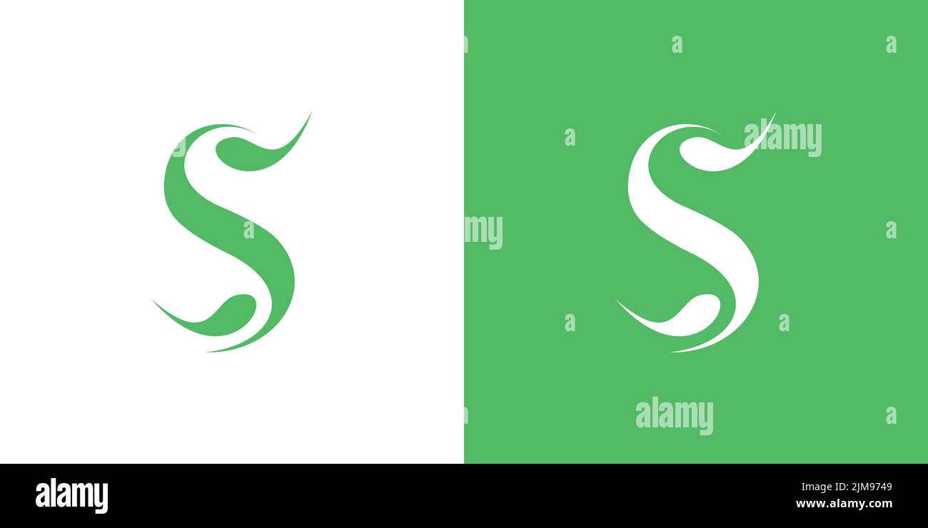 Natural and professional S leaf initials logo design Stock Vector