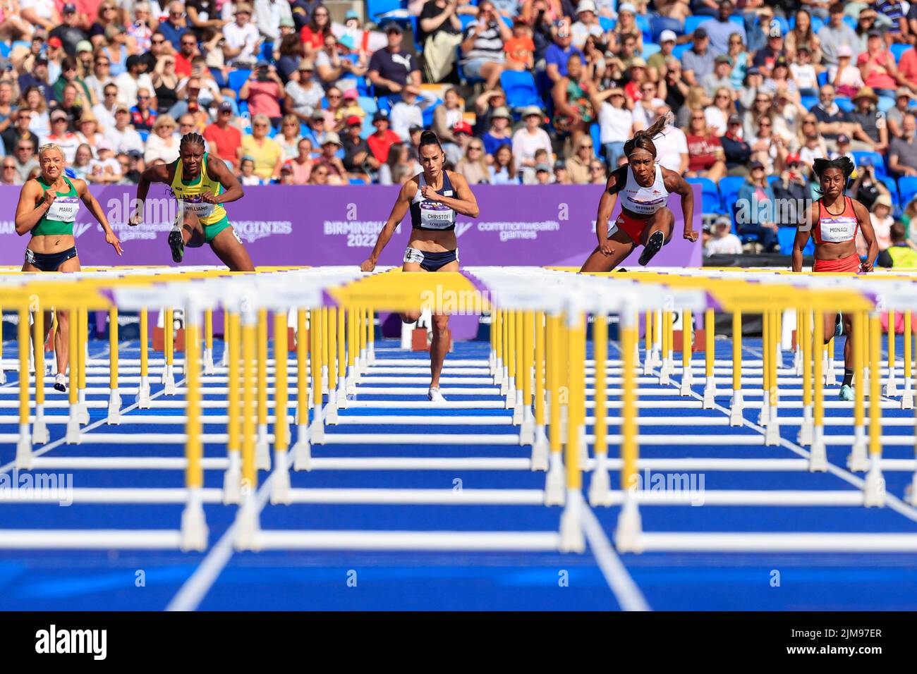 Cindy Sember of England on her way to winning the heat of the women’s
