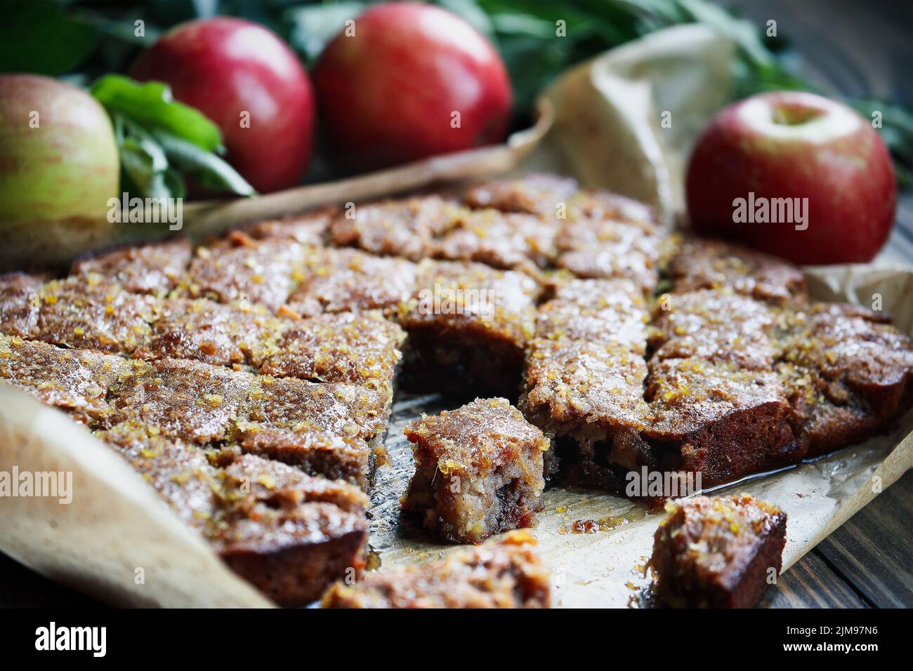 Gluten Free Apple and Walnut Cake made with almond flour perfect for