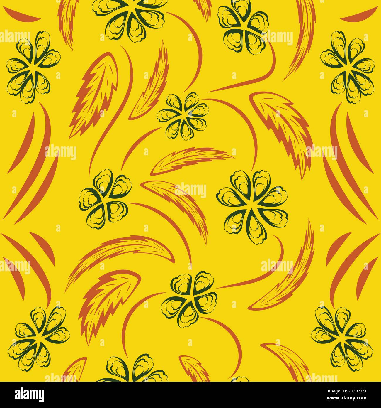 Folk flowers print Floral pattern Ethnic art Stock Vector Image & Art ...