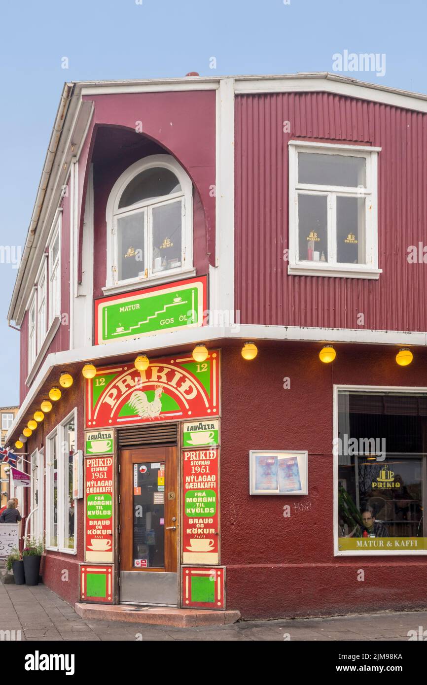Prikid Restaurant and coffee shop Reykjavik Icelan Stock Photo