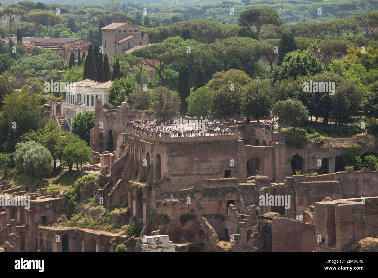 Aerial view on Palatine hill in Rome Stock Photo - Alamy