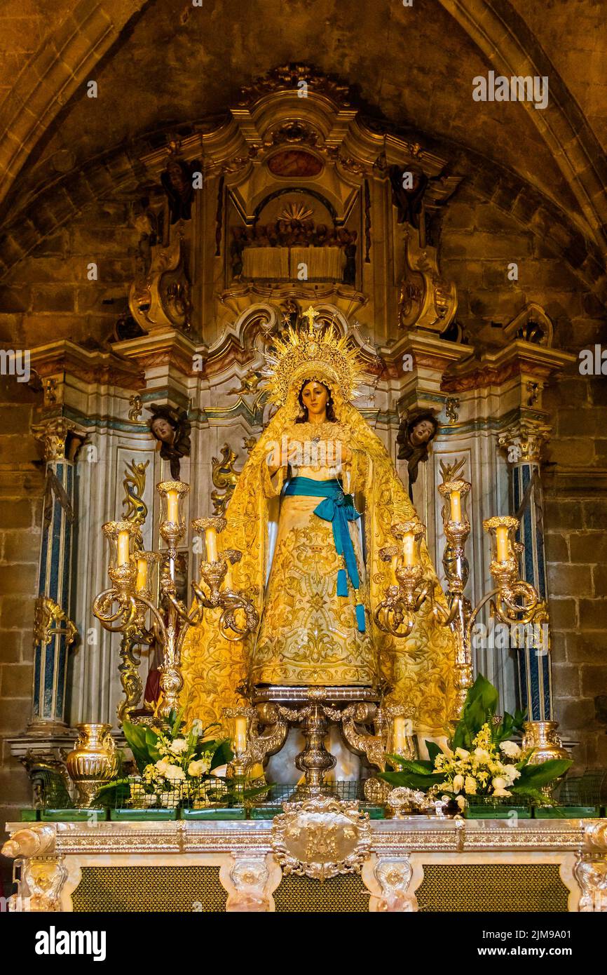 Virgin Mary Float In The Cathedral Jerez de la Fro Stock Photo