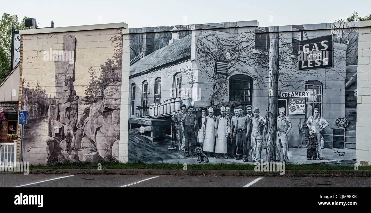 Murals by Christopher Young; Devil's Chair 2003, Taylors Falls Creamery employees from a loaned